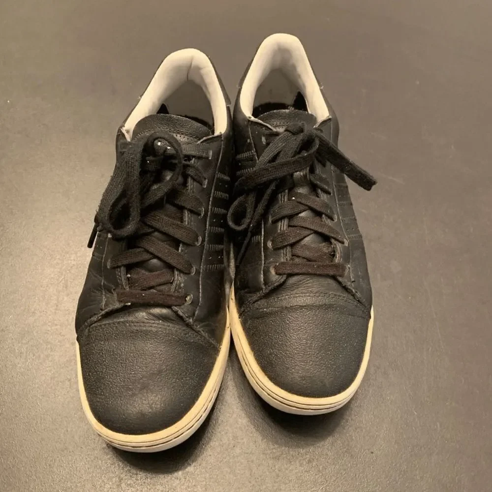 Adidas Men's Leather Lace Up Low Profile Golf Sneaker Shoes Black  Size 8